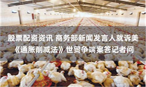 股票配资资讯 商务部新闻发言人就诉美《通胀削减法》世贸争端案答记者问